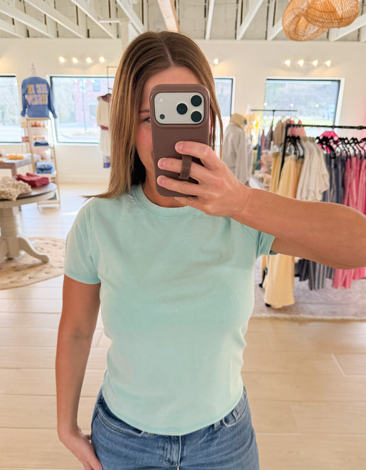 Mineral Wash Short Sleeve, Mint