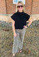 Animal Print Washed Twill Pants