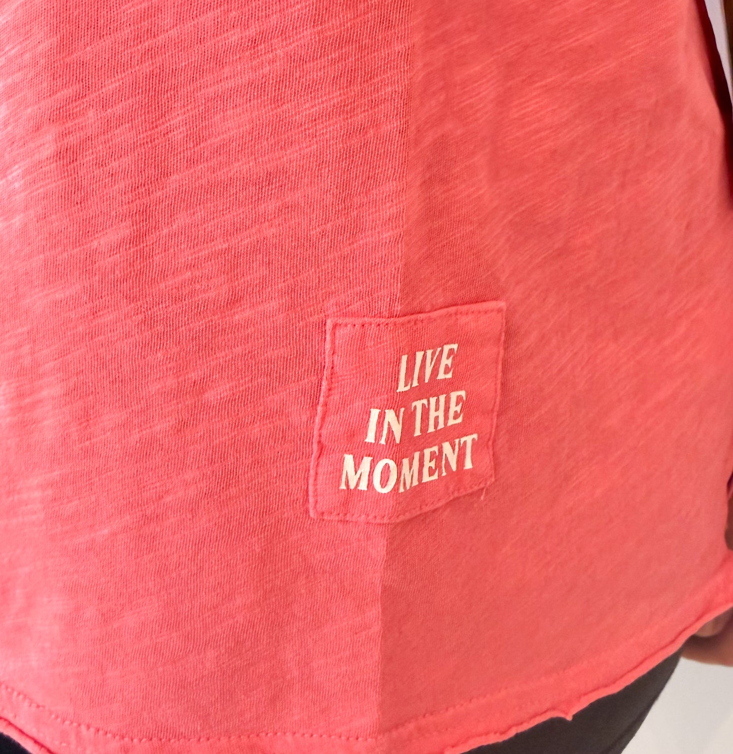 Not So Basic Mineral Wash Tee- Live in the Moment