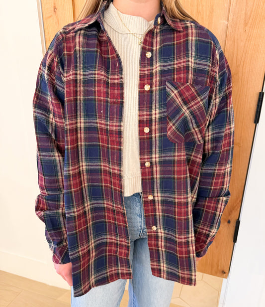 Abri Plaid Flannel Shirt, Rose