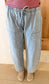 Drawstring Barrel Denim Pants, Denim