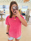 Acid Wash Tee, Hot Pink