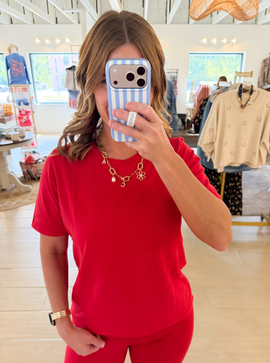 Classic Boxy Fit Tee, Smitten Cherry