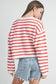 Basic Striped Knit Sweater, Red