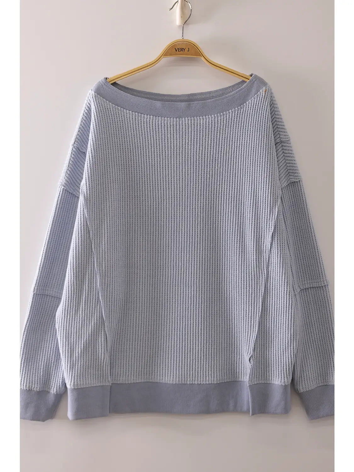 Boat Neck Waffle Knit Top, Multiple