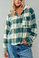 Button Down Gingham Flannel Hooded Shirt