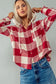 Button Down Gingham Flannel Hooded Shirt