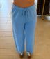 Malibu Wide-Leg Fleece Pants, Denim Drift
