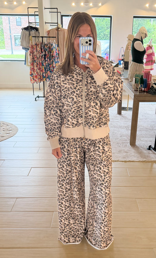Leopard Print Zip Up Jacket