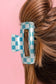 Checkered Print Hair Clip, Multiple Colors