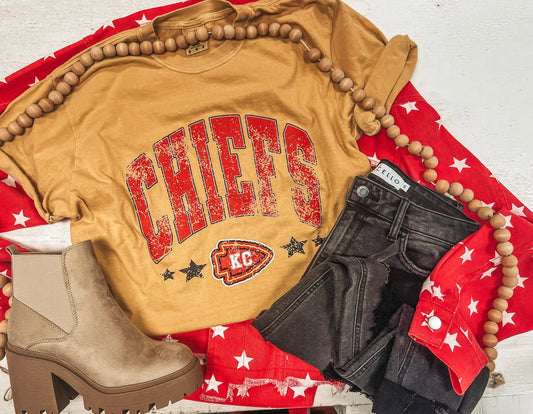 Chiefs Distressed Stars Tee