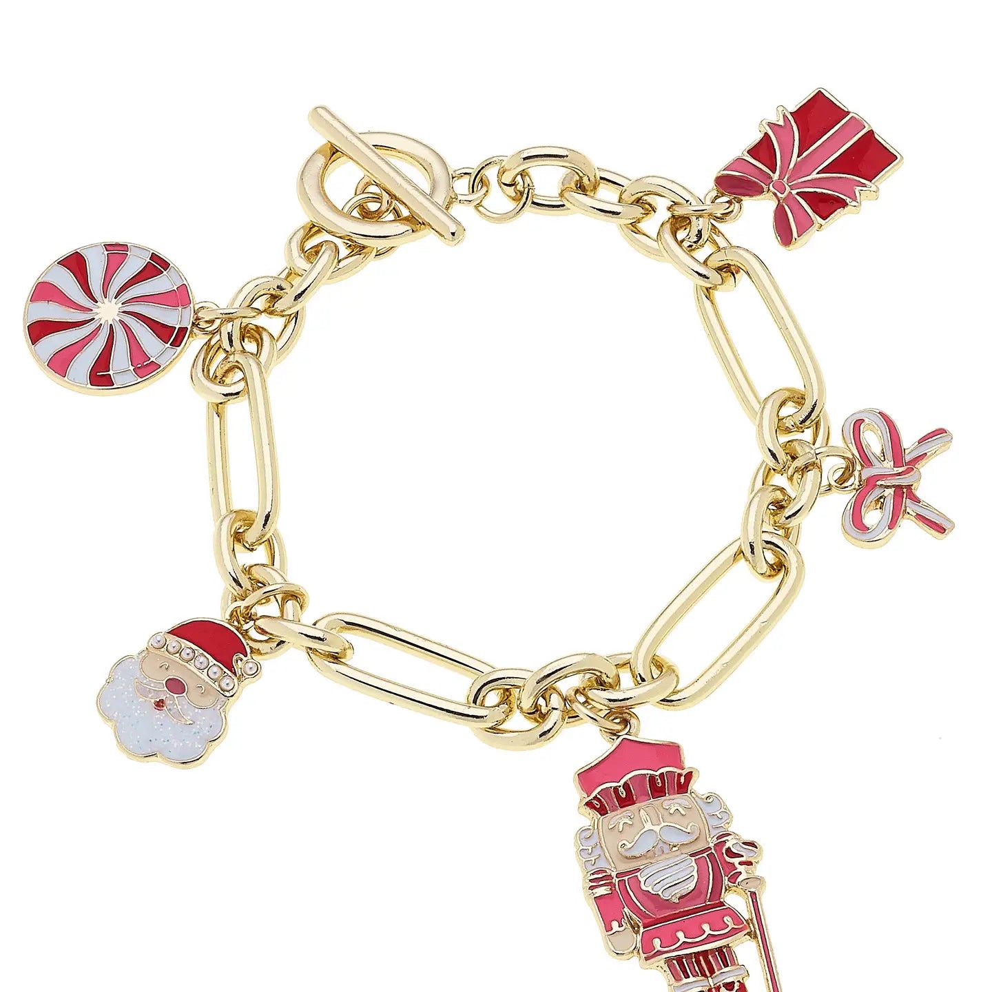 Christmas Cheer Enamel Charm Bracelet