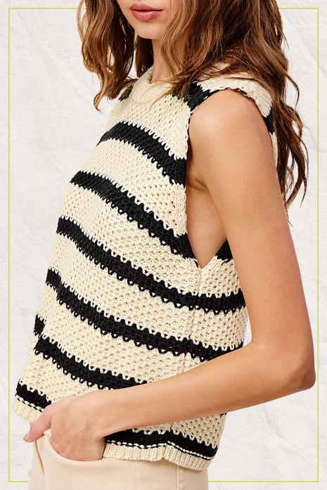 Chunky Stripe Spring Summer Sweater Top