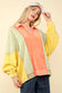 Color Block French Terry Oversized Top