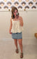 Cotton Denim Mini Skirt