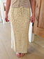 Floral Midi Skit, Butter/Taupe