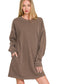Washed Tunic Dress, Brown