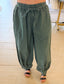Tie Waist Balloon Pants, Olive Leaves
