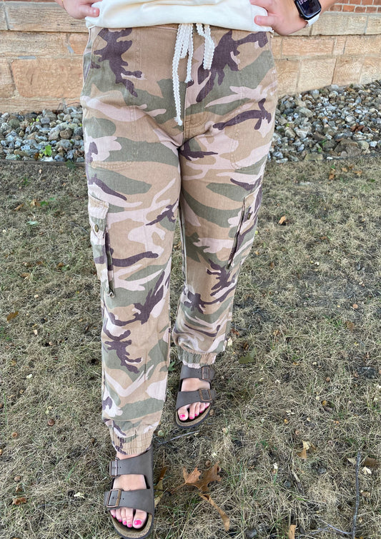 Camo Jogger Pant, Beige