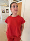 Open Back Tee, Blushed Brick