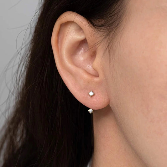 Dainty Front Back Stud Earrings