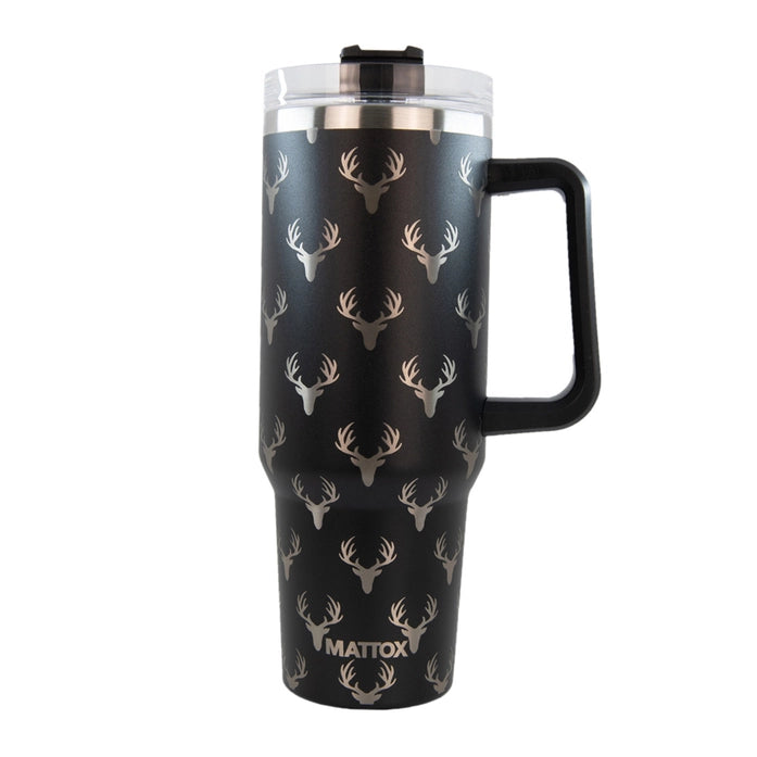 40oz Deer All Over Black Tumbler