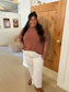 Plus Exposed Seam Top, Terracotta