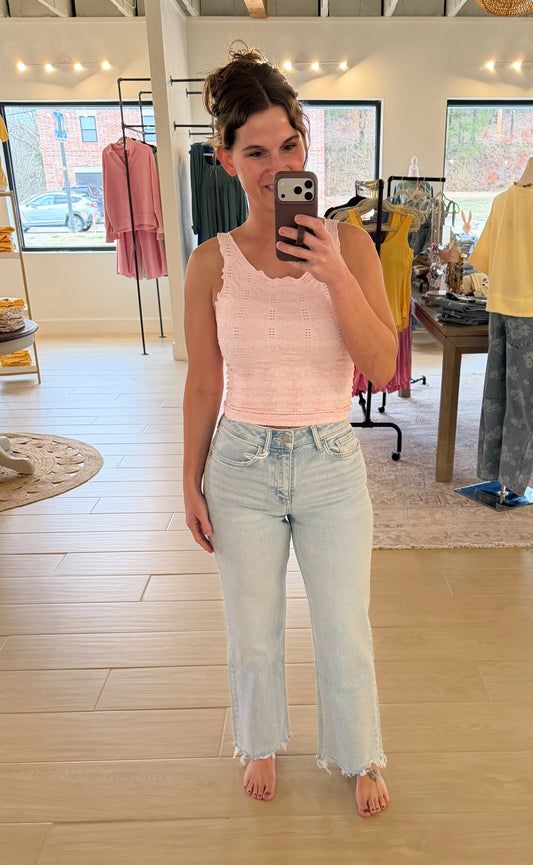 Vervet High Rise Light Wash Slim Wide Jeans
