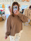 Lace Trim Thermal Top, Latte