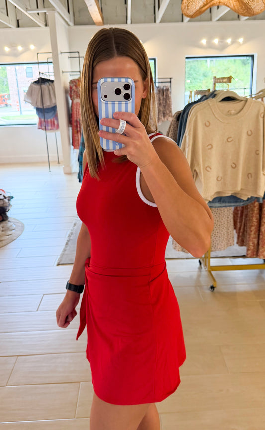 Reluxe Wrap Dress, Cherry