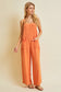 Effortless Mineral-Washed Gauze Overall, Kelly Green, Orange