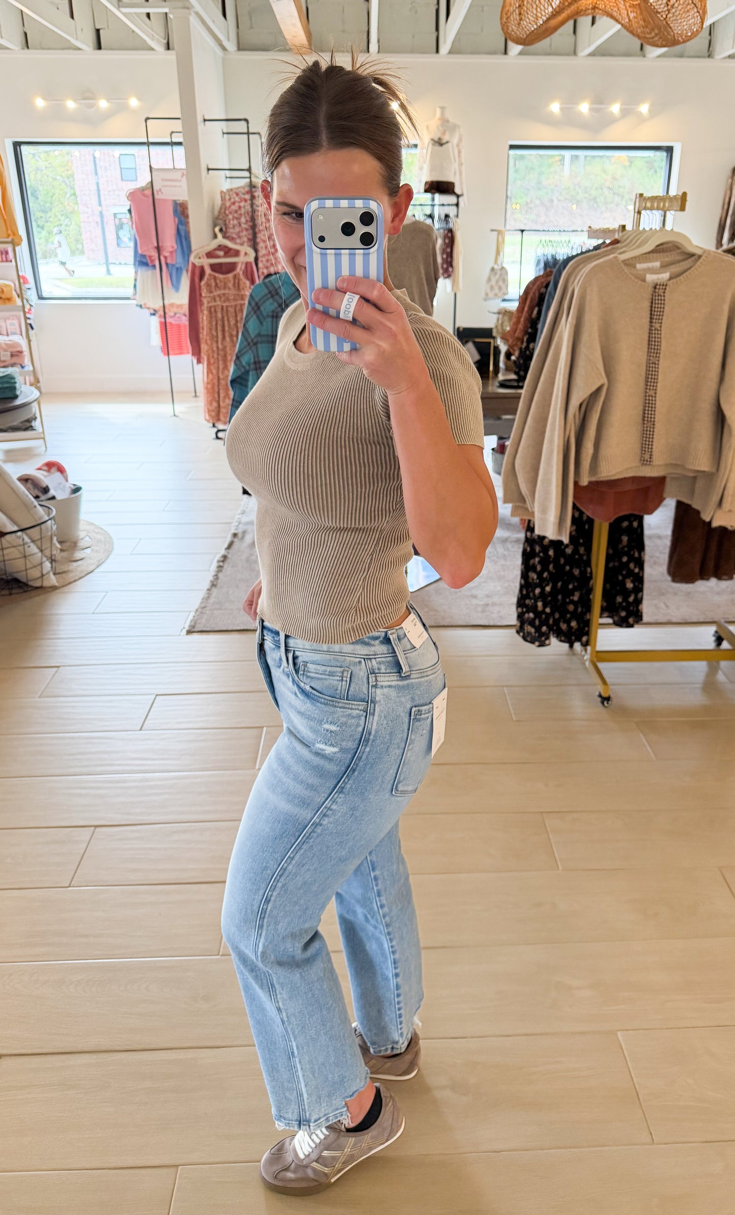 Flying Monkey Distressed Hem Crop Straight Jeans