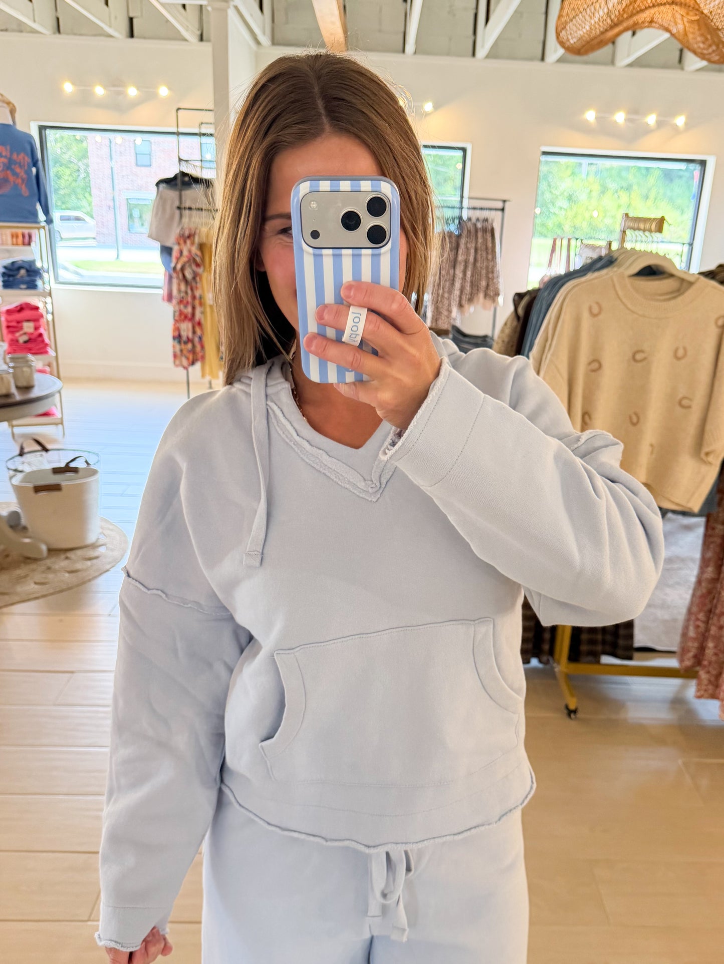 Malibu Air Cotton Hoodie, Halogen Blue