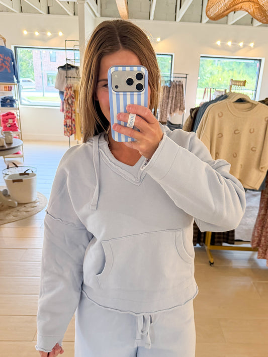 Malibu Air Cotton Hoodie, Halogen Blue