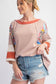 Floral Mix Stripe Tee, Cinnamon