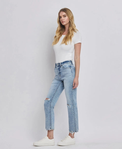 Flying Monkey High Rise Distressed Straight Jeans