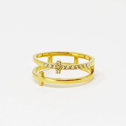 Forever Double Cross Ring, Gold