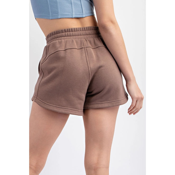 Plus Size French Terry Basic Short, Smoky Brown