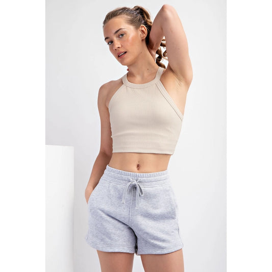 French Terry Basic Short, Heather Grey