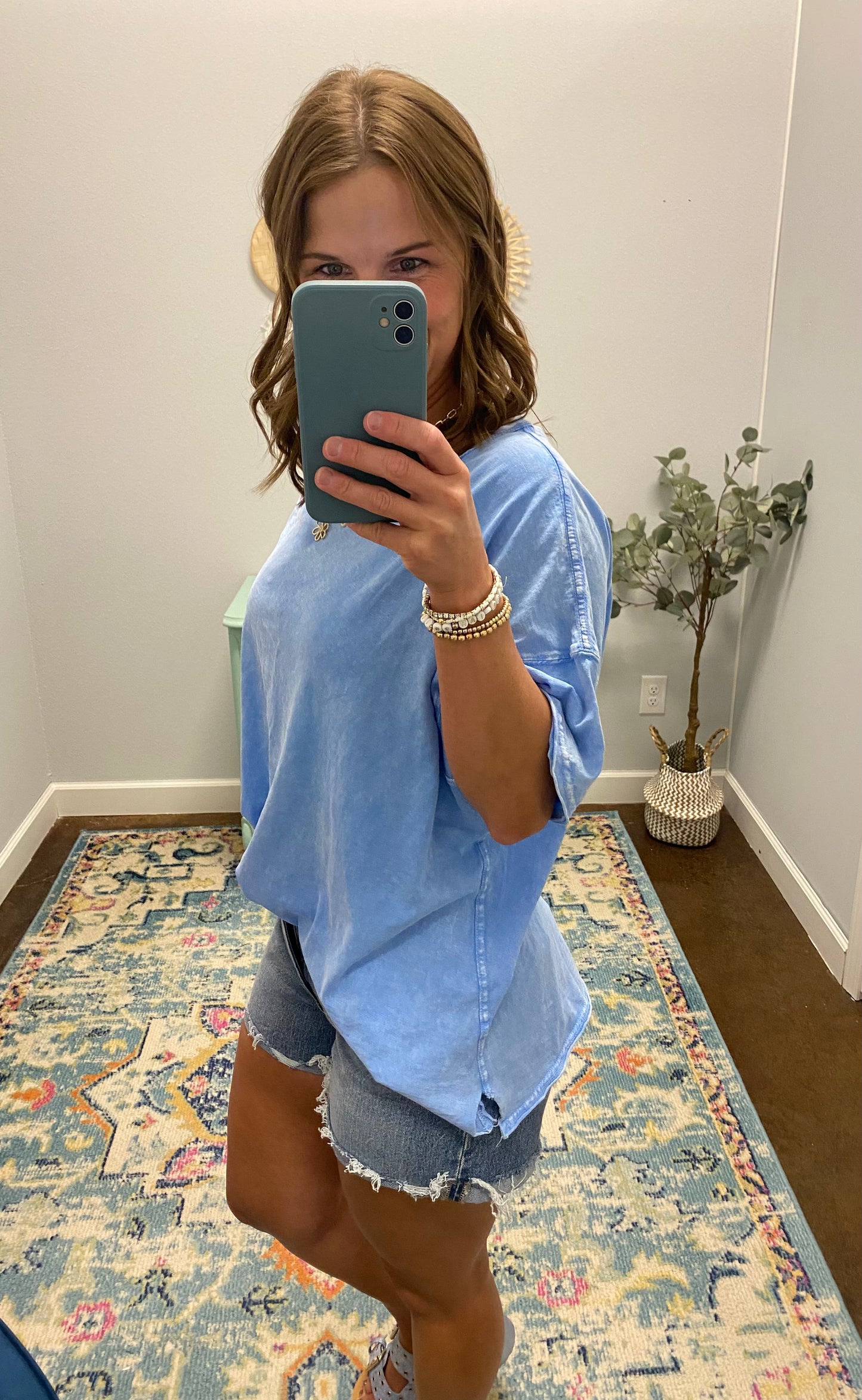 Not So Basic Tee, Sky Blue (Take It Easy)