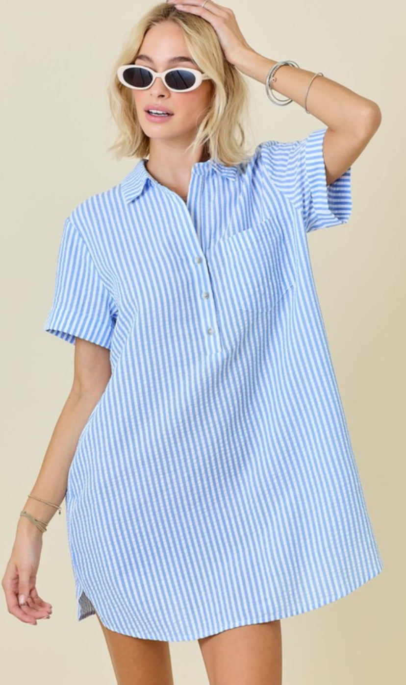 Nautical Charm Shirt Dress