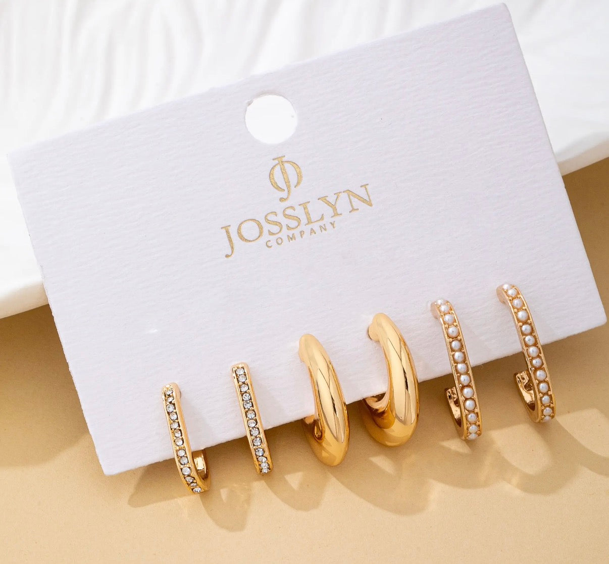 Gilded Pearl Earring Set
