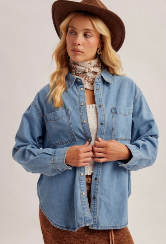 Oversized Denim Shirt Jacket