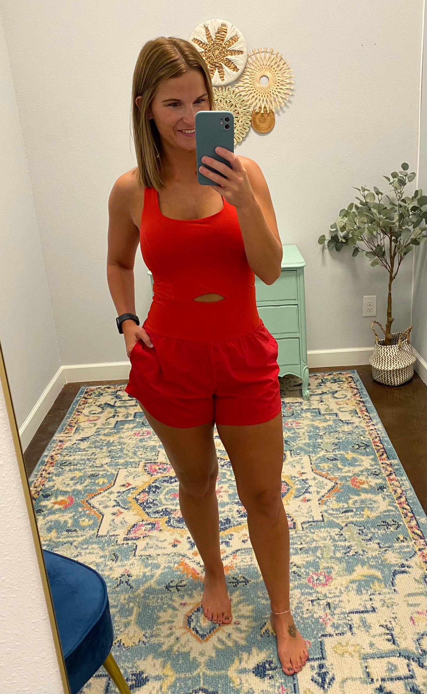 Play Date Romper, True Red