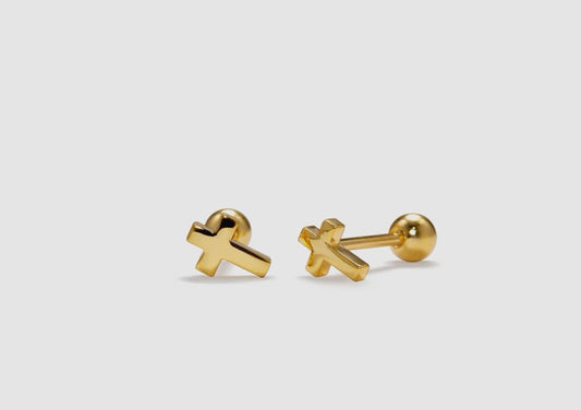Tiny Cross Stud Earrings