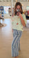 Stripe Linen Pants, Blue Combo