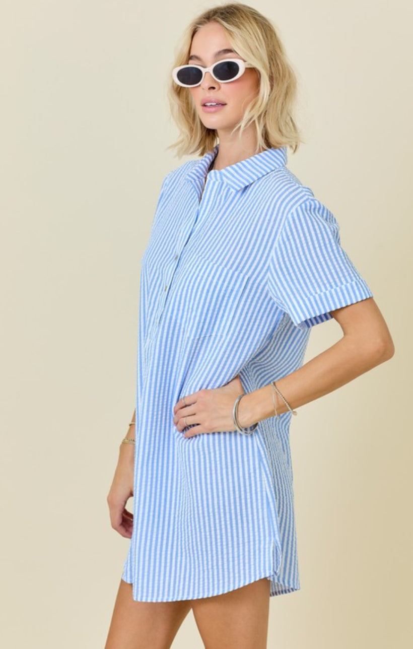 Nautical Charm Shirt Dress