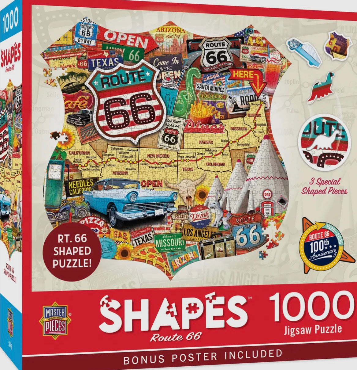 Route 66 1000 Piece Shaped Jigsaw Puzzle