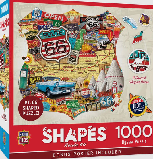 Route 66 1000 Piece Shaped Jigsaw Puzzle