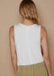 Delicate Touch Henley Tank, Off White